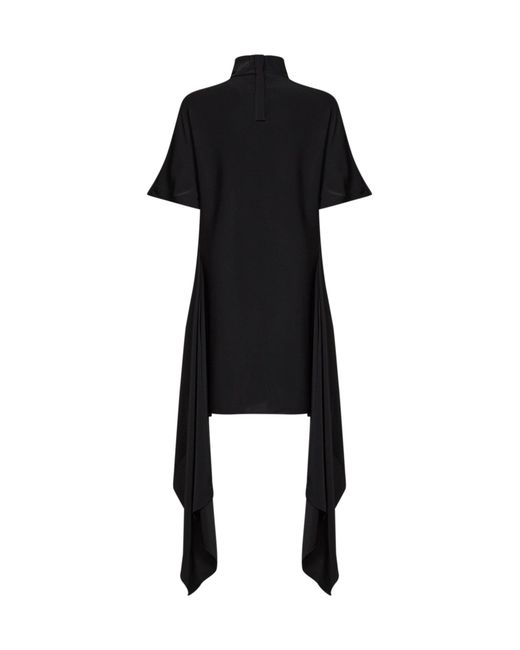 Alaïa Black Viscose Asymmetric T-Shirt Mini Dress