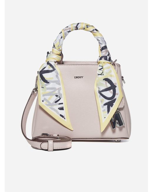 DKNY Multicolor Paige Scarf-detail Leather Bag