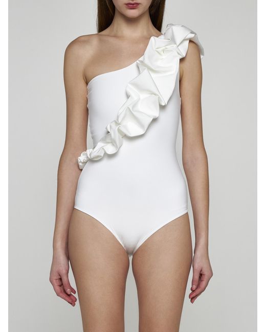 Maygel Coronel White Elena One-piece Swimsuit