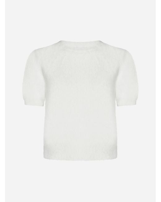 Maison Margiela Angora Sweater in White Lyst UK