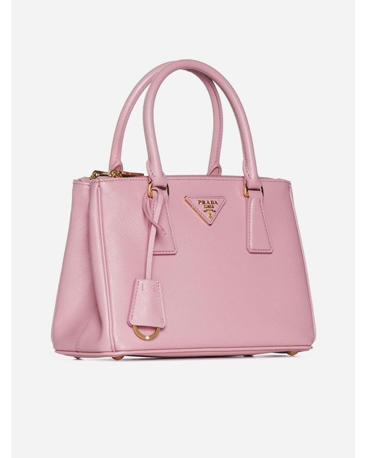 Prada Galleria Small Saffiano Leather Bag in Pink