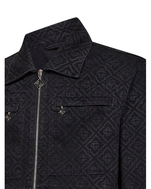 Casablanca Black Cotton Denim Monogram Jacket for men