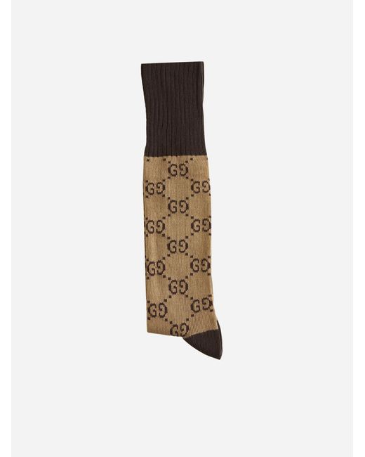 Gucci White GG Cotton-blend Long Socks for men