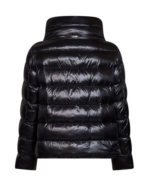 Herno Black Ultralight Nylon Cape Down Jacket