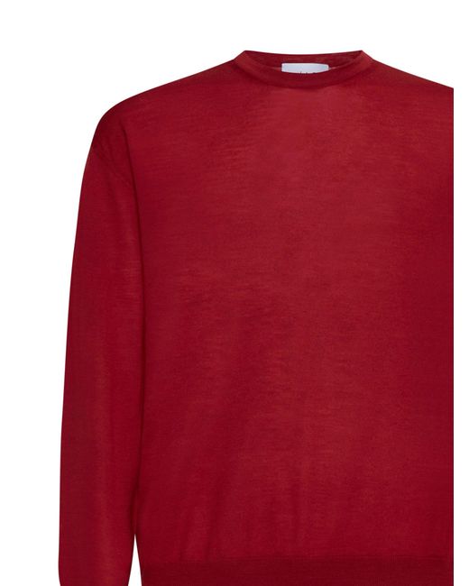 D 40 Red Virgin Wool Crewneck Sweater for men