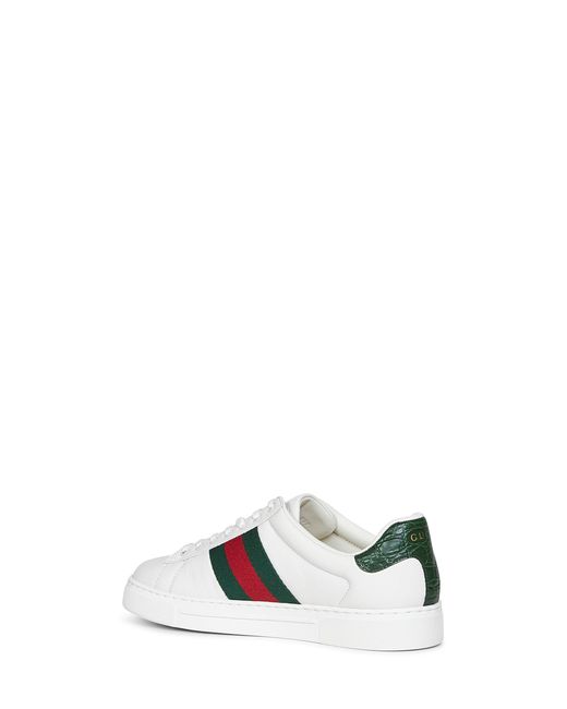 Gucci White Leather Ace Sneakers for men