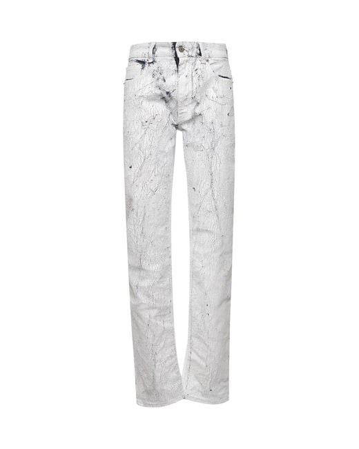 MM6 by Maison Margiela Denim Painted Jeans in White | Lyst