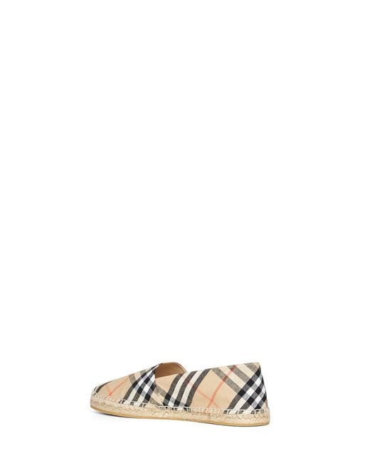 Burberry White Sand Mews Check Espadrilles for men