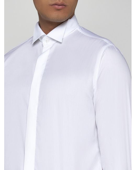 Tagliatore White Cotton Shirt for men