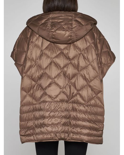 Max Mara The Cube Brown Treman Quilted Nylon Down Jacket