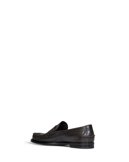 PRADA CALZATURE White Tan Antiqued Leather Loafers for men