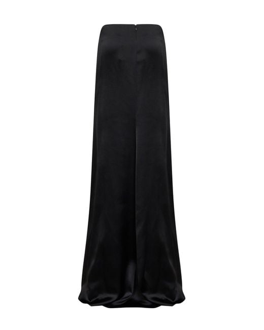 GIUSEPPE DI MORABITO Black Satin Maxi Skirt With Jeweled Detail