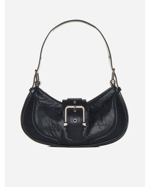 OSOI Black Brocle Leather Hobo Bag