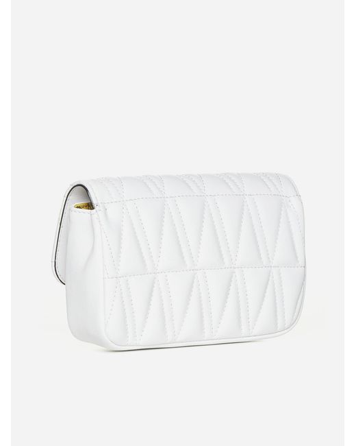 Versace White Virtus Quilted Leather Mini Bag