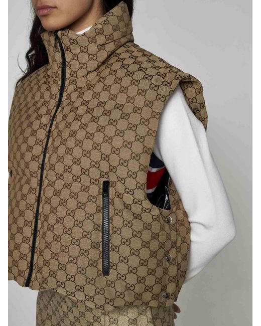 Gucci Green GG Padded Fabric Down Vest