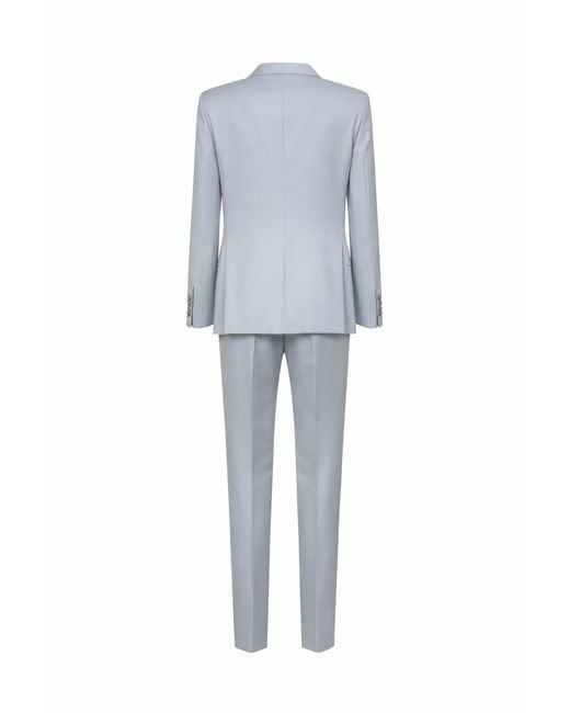 Tagliatore Blue Single-Breasted Suit Bruce Pearl Virgin Wool for men