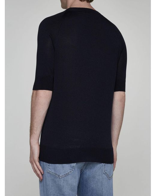 PT Torino Black Cotton And Viscose Sweater for men