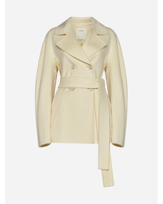 Sportmax Natural Umano Wool And Cashmere Peacoat