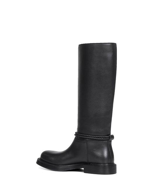 Bottega Veneta Black Calf Leather James High Boots