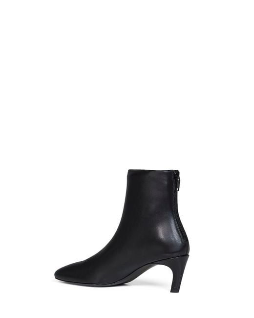 Totême Black Soft Nappa Leather Ankle Boots