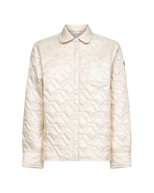 Moncler White Quilted And Padded Shirt Jacket