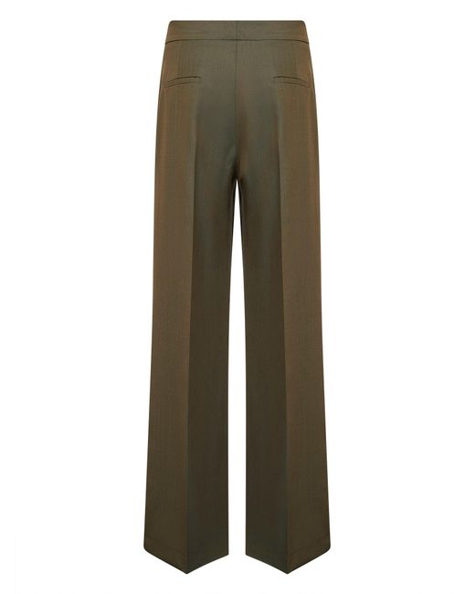 Etro Green Wool Blend Palazzo Trousers