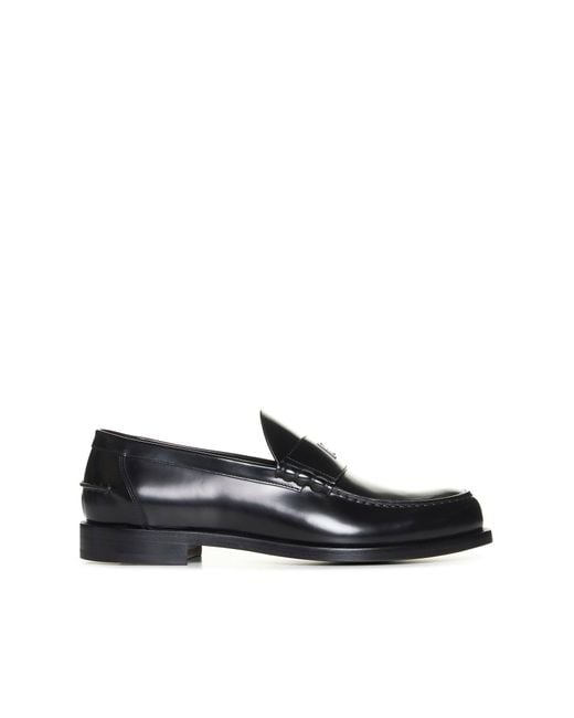 Givenchy Black 4G Plaque Leather Loafers for men