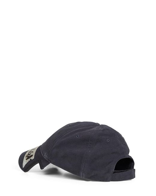 Balenciaga Blue Cotton Drill Masking Tape Cap for men