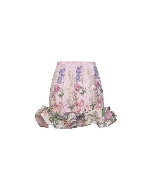 Charo Ruiz Pink Mini Skirt Turna Cotton