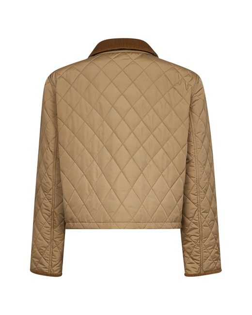 Burberry Natural Quilted Nylon Cropped Jacket