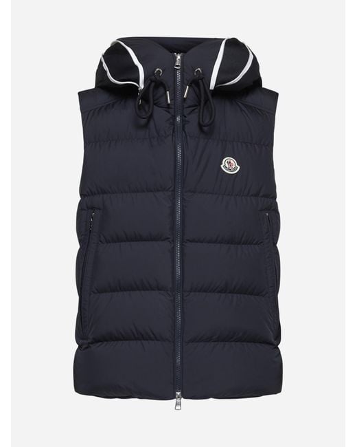 Moncler Blue Cardamine Quilted Nylon Down Vest for men