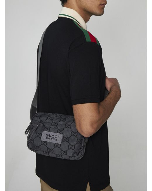 Gucci White GG Fabric Medium Bag for men