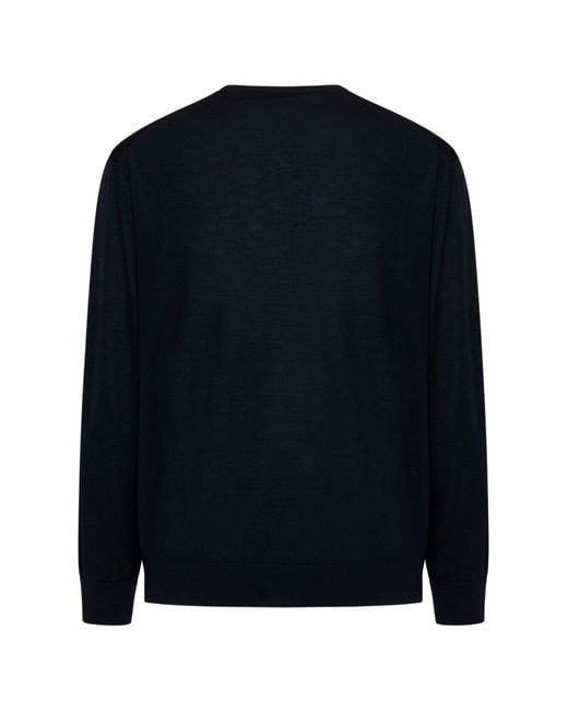 D 40 Blue Virgin Wool Crewneck Sweater for men