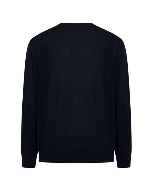 D 40 Blue Virgin Wool Crewneck Sweater for men