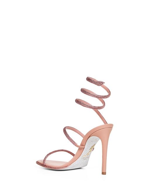 Rene Caovilla Pink Phard Cleo 105 Jeweled Sandals