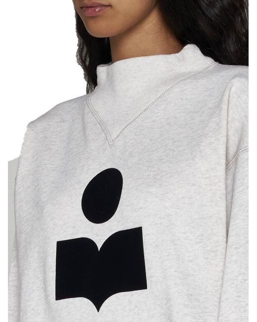 Isabel Marant White Moby-Ga Cotton Sweatshirt With Front Printed Logo