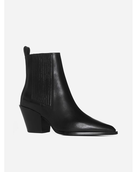 Aeyde Black Kate Leather Ankle Boots