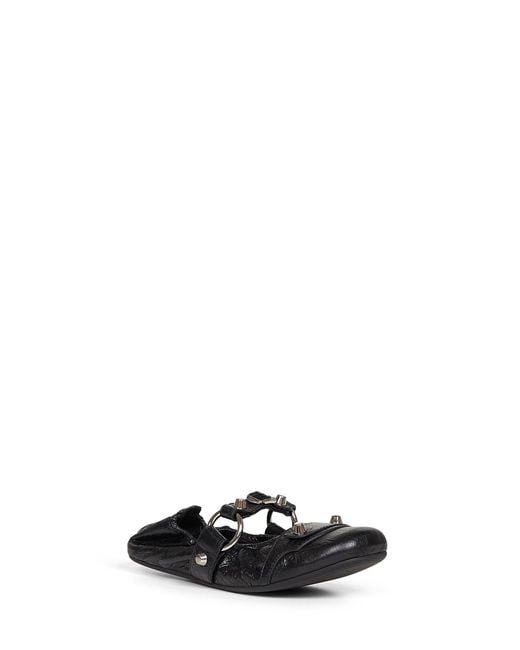 Balenciaga White Arena Lambskin City Ballet Flats