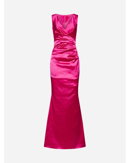 Talbot Runhof Pink Stretch Satin Duchesse Dress