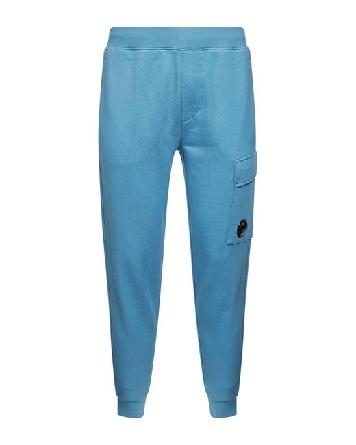 C P Company Blue Light "Diagonal Raised Fleece Lens" Sweatpants for men
