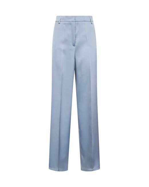 Blanca Vita Blue Powder Satin Pisa Straight Trousers<Br