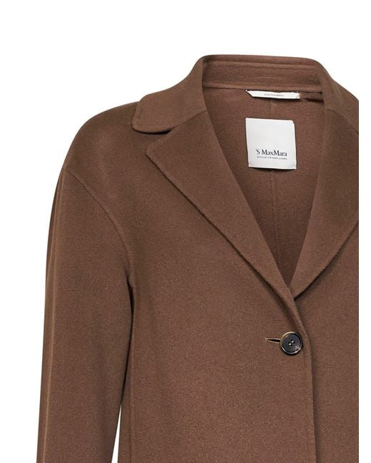 Max Mara Brown Mud Smmelfi Single-Breasted Jacket
