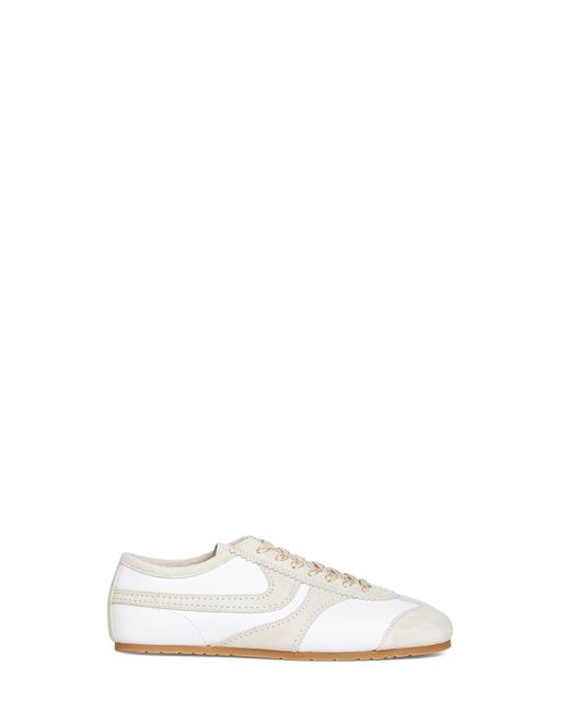 Dries Van Noten White Nappa Leather Sneakers With Suede Details for men