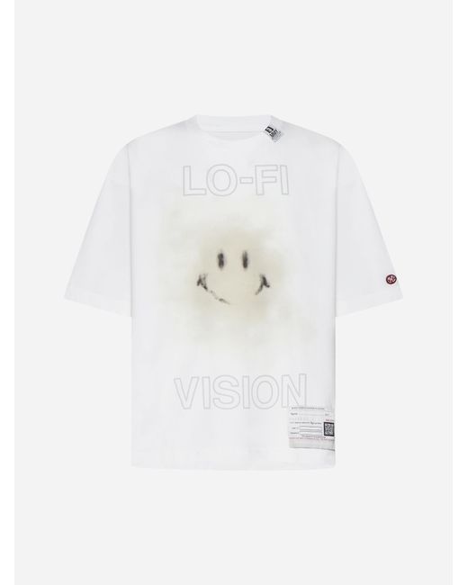 Maison Mihara Yasuhiro White Smily Face Cotton T-shirt for men