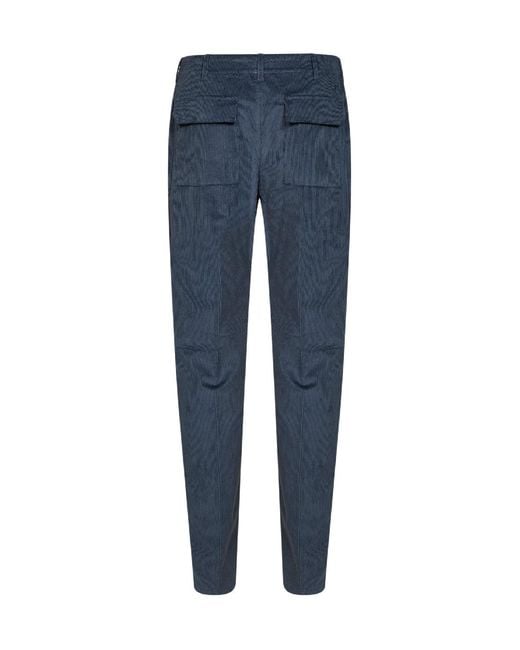Etro Blue Stretch Cotton Corduroy Trousers for men