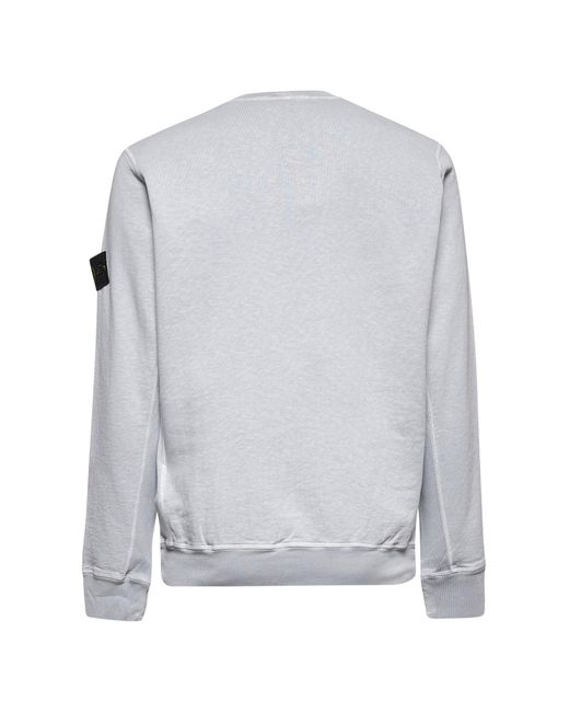 Felpa Girocollo di Stone Island in White da Uomo