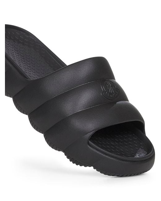 Moncler Black Eva Quilted Lilo Sliders