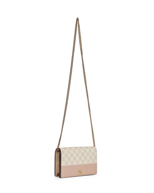 Gucci Natural And Gg Marmont Wallet On Chain