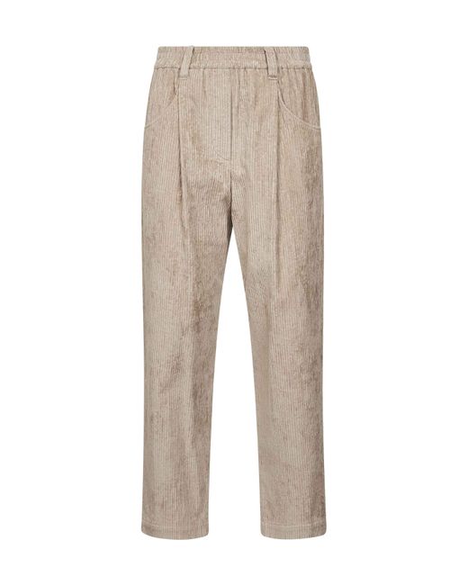 Brunello Cucinelli Natural Corduroy Baggy Trousers