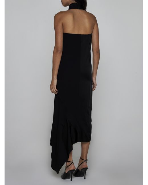 Givenchy Black Viscose-blend Lavaliere Dress